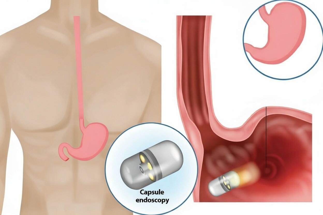 Medical professional viewing high-definition endoscopic imagery on monitor